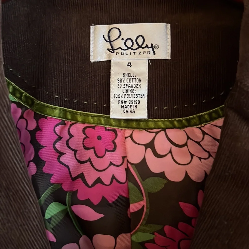 🎉HP🎉 LILY PULITZER Vintage Corduroy Jacket/Blazer - Picture 3 of 11